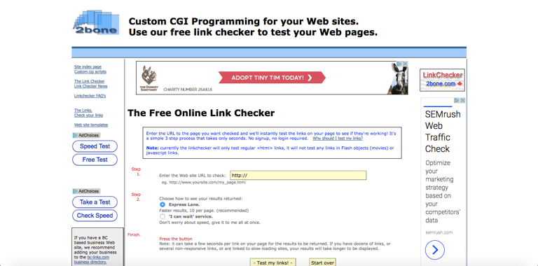 2bone Free Online Link Checker - no signup or login required | Testing ...